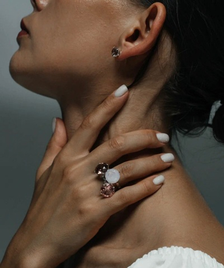 Серьги-гвоздики с камнем "Султанит" бриллиантовая огранка