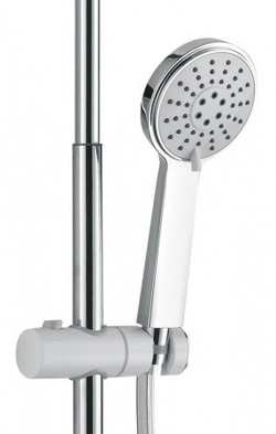 Душевая система AZARIO с поворотным изливом, керамический картридж, хром/белый (AZ-801)