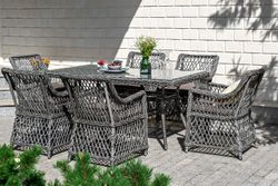 "Латте" обеденная группа плетеная, цвет графит