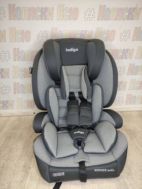 Автокресло детское Indigo Winner Isofix группа 1/2/3 (9-36) т.серый-св.серый
