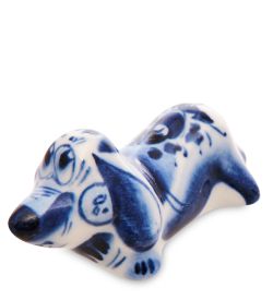 ГЛ- 721 Фигурка «Такса» (Гжельский фарфор)