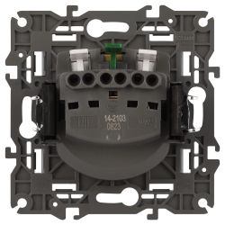 14-2103-03 ЭРА Розетка 2P+E Schuko со шторками с крышкой, 16A-250В, IP20, Эра Elegance, алюминий