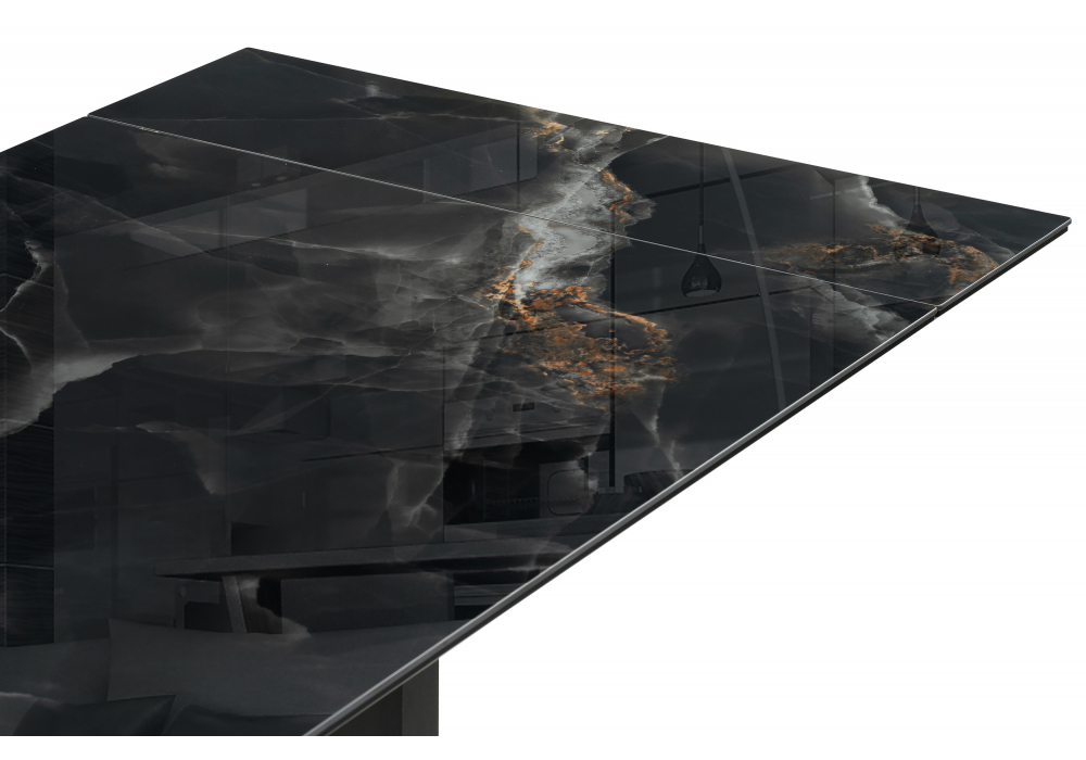 Керамический стол Woodville Монерон 200(260)х100х77 black paradise, черный