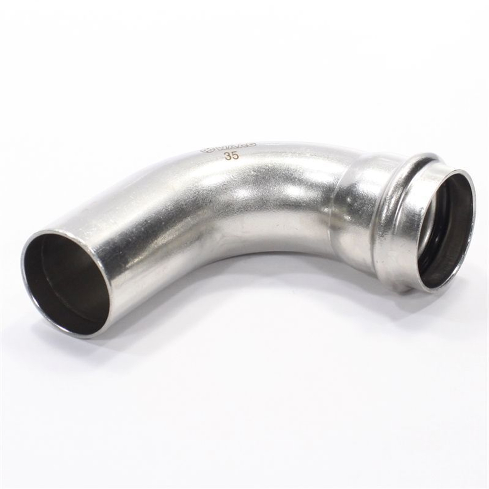 Отвод 90° 35-35, WAAG Heavy Inox, пресс-труба, сталь нержавеющая