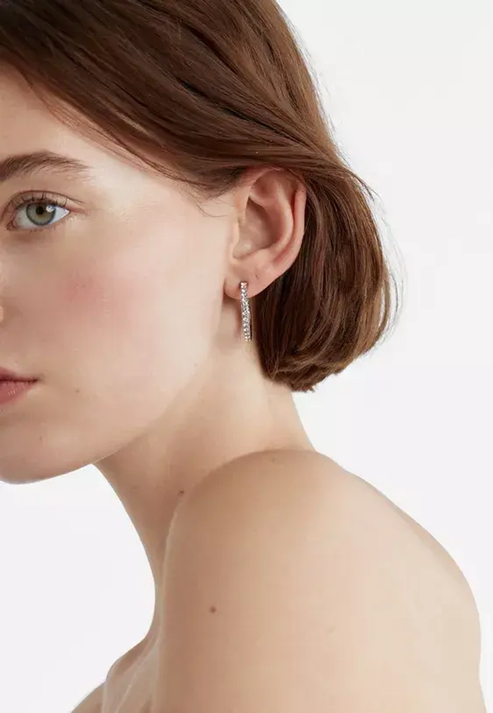 STRADIVARIUS Набор из 9 серёжек со стразами и жемчужными бусинами, серый