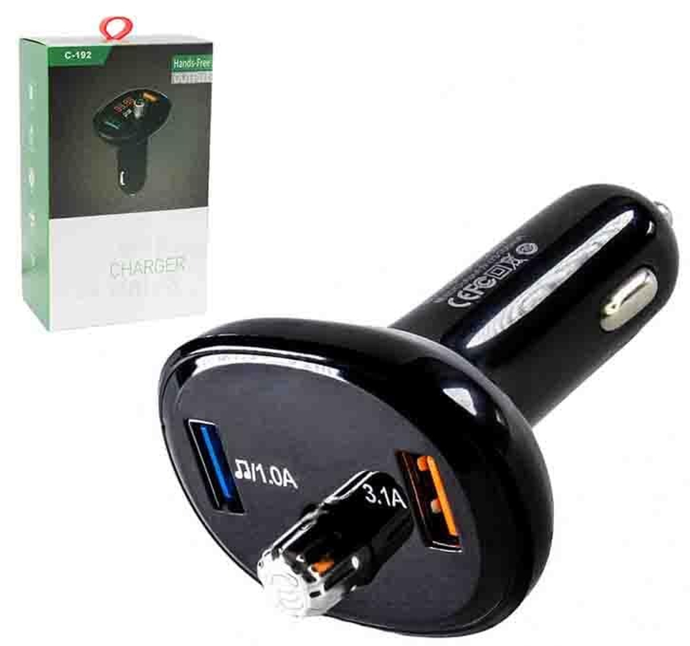 Автомобильный FM-трансмиттер C192 Bluetooth (черный)