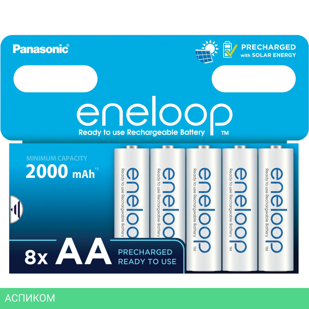 Аккумулятор Panasonic Eneloop AA 2000mAh BL8 (BK-3MCDE/8HH)