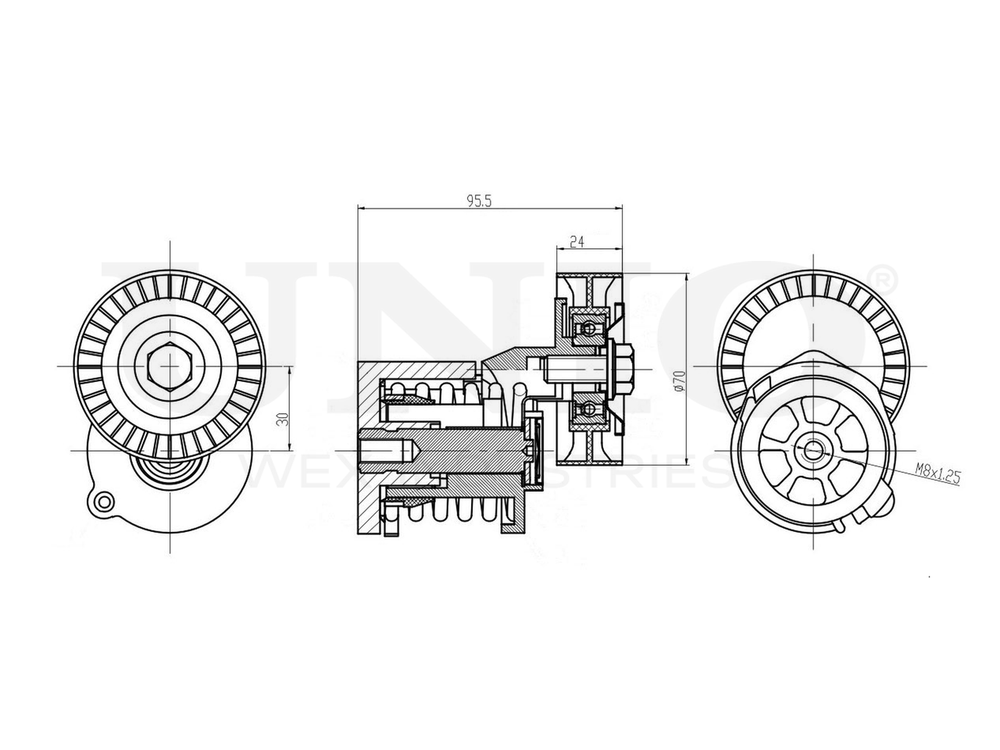 Ролик с натяжителем приводного ремня UNIO TNS-10158