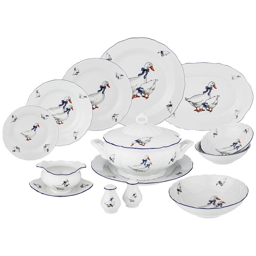 СТОЛОВЫЙ СЕРВИЗ НА 6 ПЕРСОН 26 ПР. "ГУСИ" (КОР=1НАБОР.)