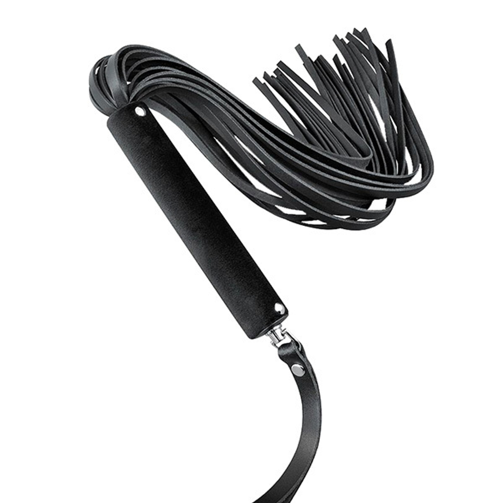 Черная кожаная плеть-флоггер 84см Bior Toys Notabu Real Leather NTB-80704