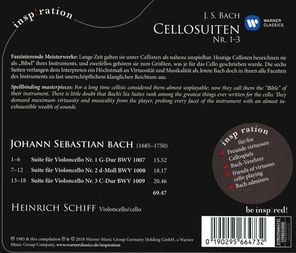 Heinrich Schiff / J.S. Bach: Cellosuiten Nr. 1-3 (CD)