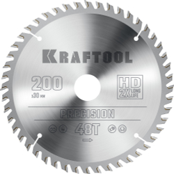 KRAFTOOL Precision, 200 х 30 мм, 48Т, пильный диск по дереву (36952-200-30)