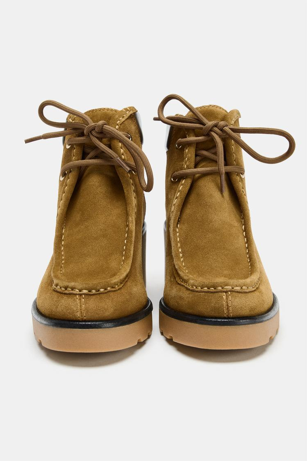 ZARA БОТИЛЬОНЫ НА ШНУРОВКЕ, КОРИЧНЕВЫЙ