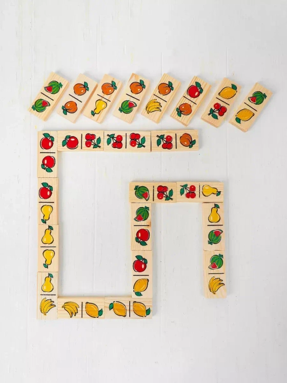 Деревянное домино Фрукты-ягоды Томик 28 фишек