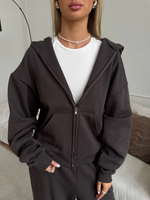 Костюм худи + брюки коричневый