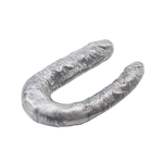 Серебристый двусторонний фаллоимитатор Dixie Normous - 34 см. (Цвет: серебристый)