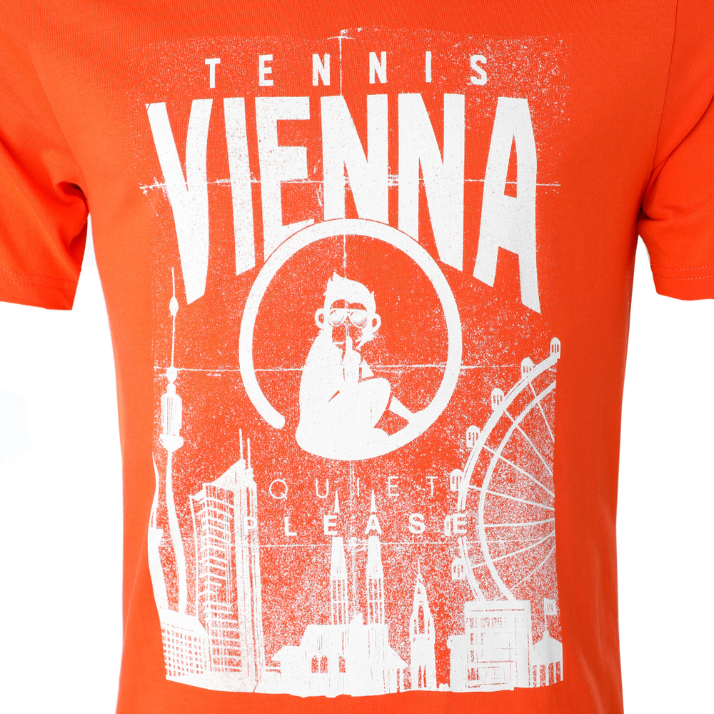 Мужское теннисное поло Quiet Please Skyline Vienna Men - Red, White