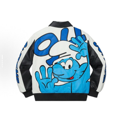 Supreme Smurfs Leather Jacket Black