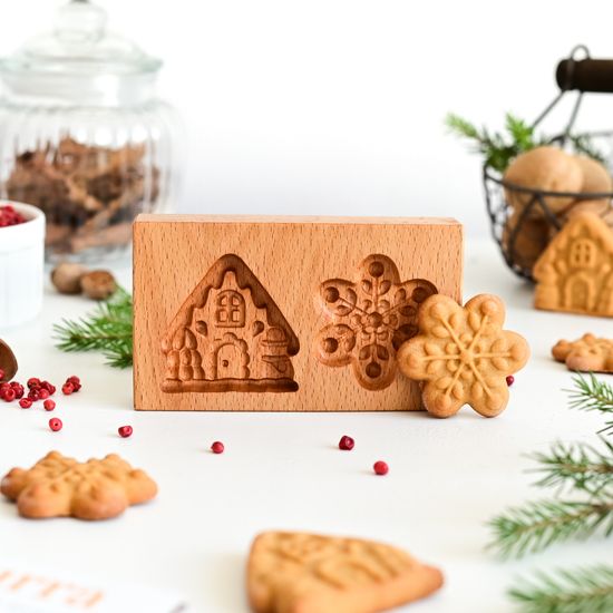 форма для пряника домик и снежинка
