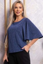 Блуза праздничная Ты ослепляешь! (темно-синяя) Б14844-8М LT Collection