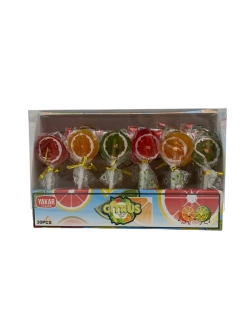 Карамель леденцовая на палочке в форме цитрусовых