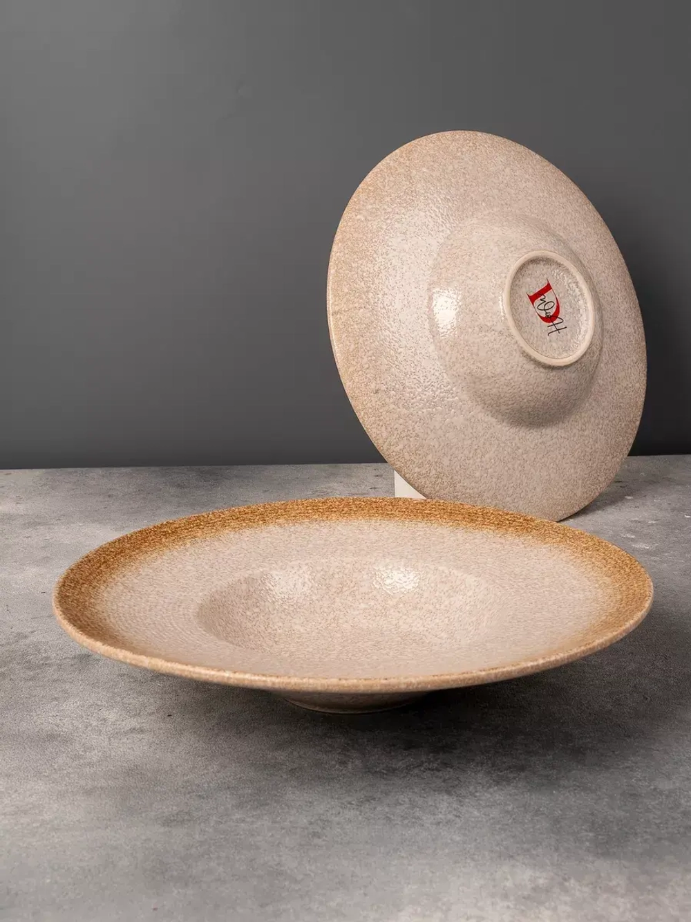 Набор посуды 4 тарелки для пасты шляпа охра 28 см