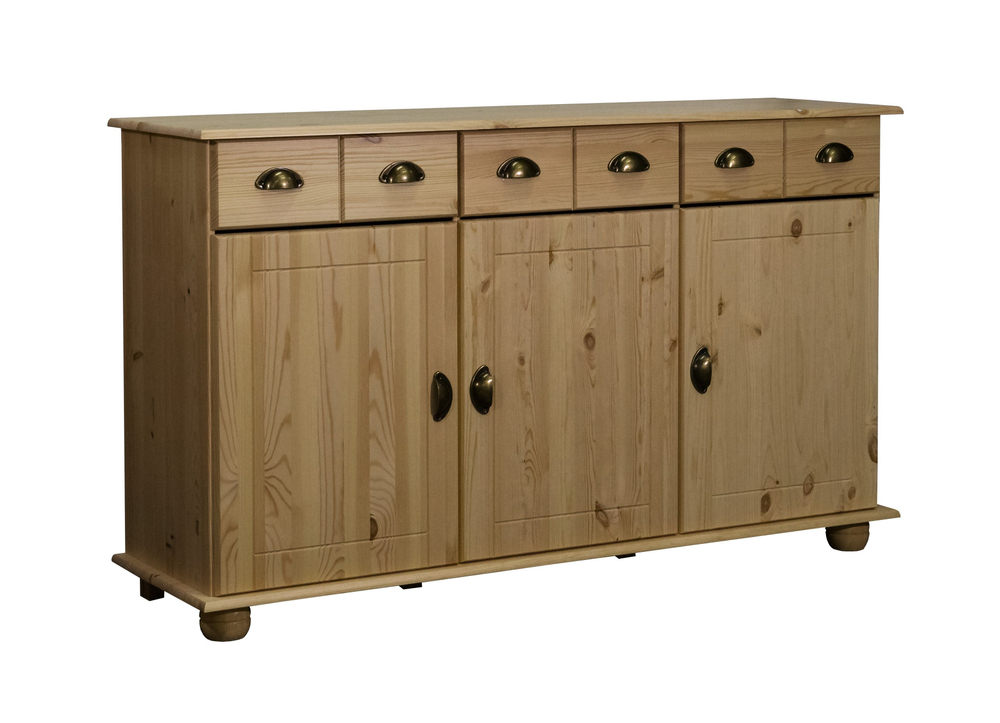 Комод деревянный Хаба для одежды, 3 двери 3 ящика, цвет натуральный