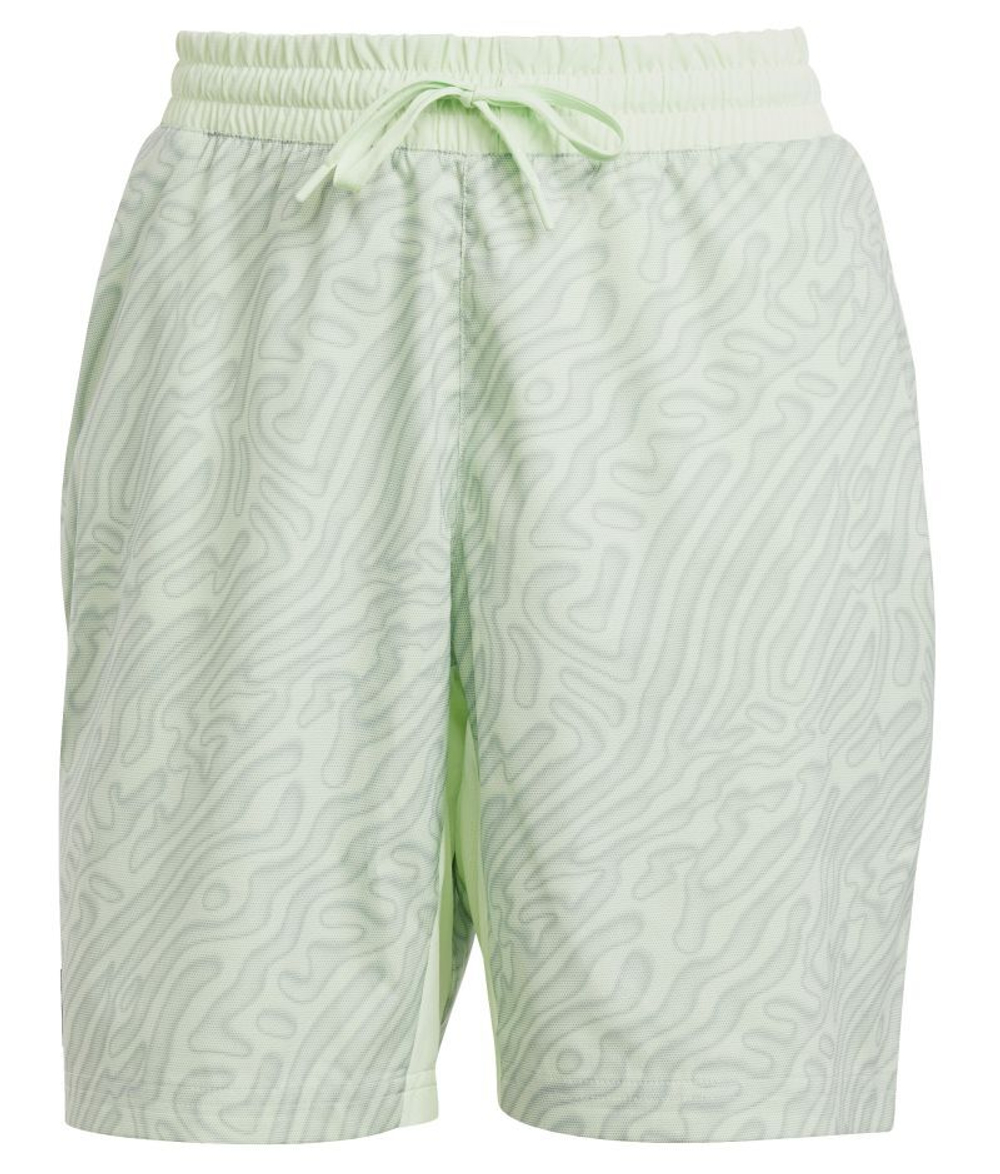 Мужские теннисные шорты Adidas Tennis Heat.Rdy Pro Printed Ergo 7' Short - semi green spark/silver green