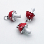 Подвеска Гриб мухомор, цвет серебро (родий), размер 14*9 мм, цена за 1 шт