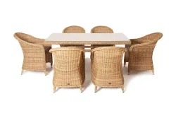 "Эспрессо" обеденная группа плетеная, цвет соломенный