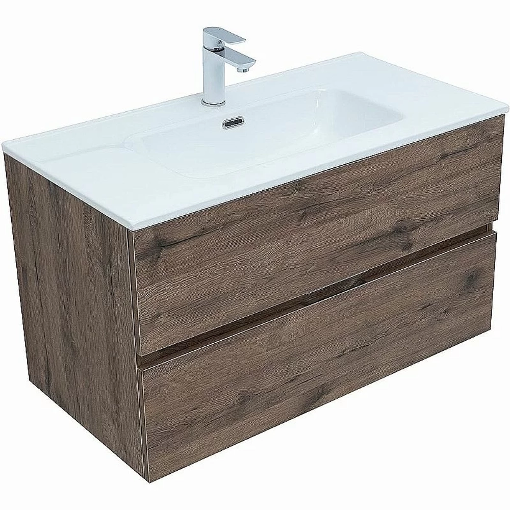 Тумба с раковиной Aquanet Алвита new 90 334187 дуб веллингтон табак