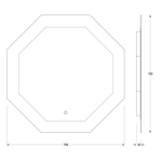 Зеркало Evoform с LED-подсветкой 22,5 W 70х70 см Сенсорный выключатель Нейтральный белый свет