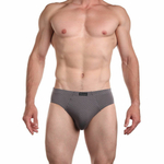 Мужские трусы-слипы с принтом и однотонной вшитой резинкой (Размер: L) (Цвет: темно-синий)