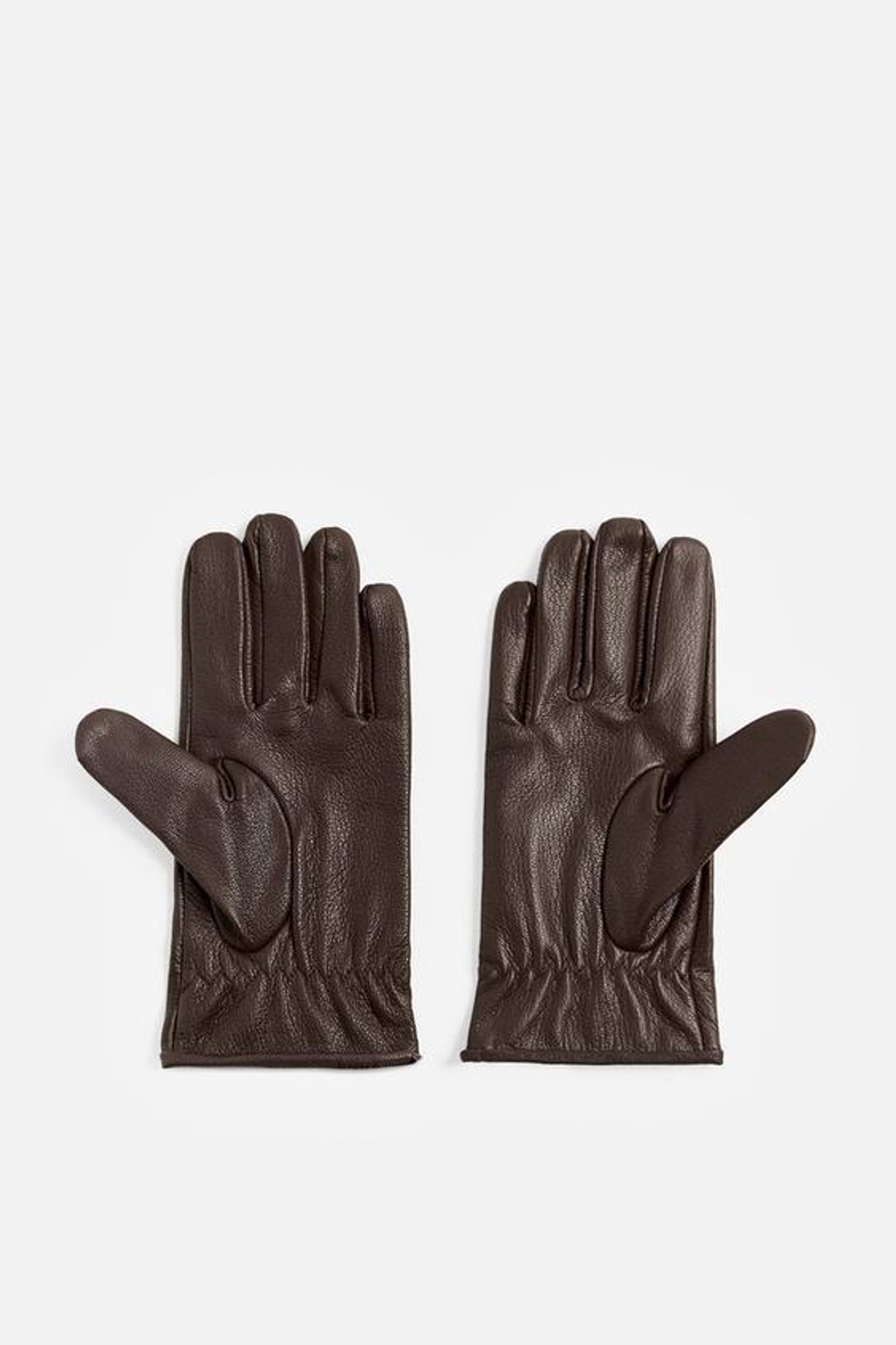 ZARA КОЖАНЫЕ ПЕРЧАТКИ, КОРИЧНЕВЫЙ