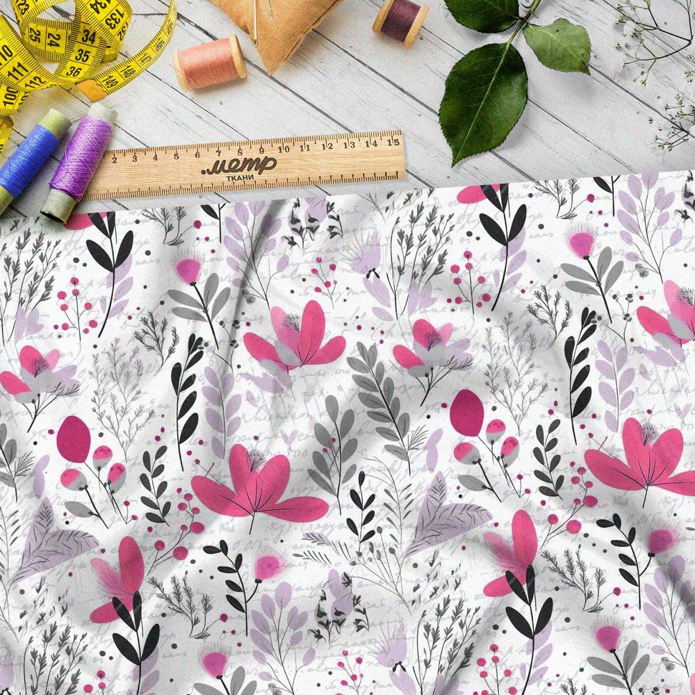 Ткань премиум мембрана цветочный фреско