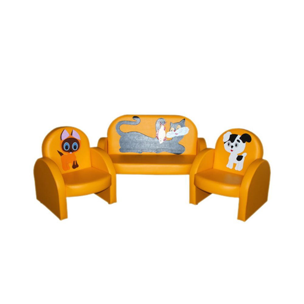 Комплект мягкой игровой мебели «Малыш с аппликацией» желтый