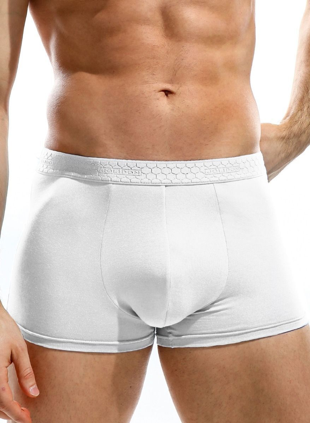 Мужские трусы-боксеры с фактурной широкой мягкой резинкой (Размер: XL) (Цвет: белый)