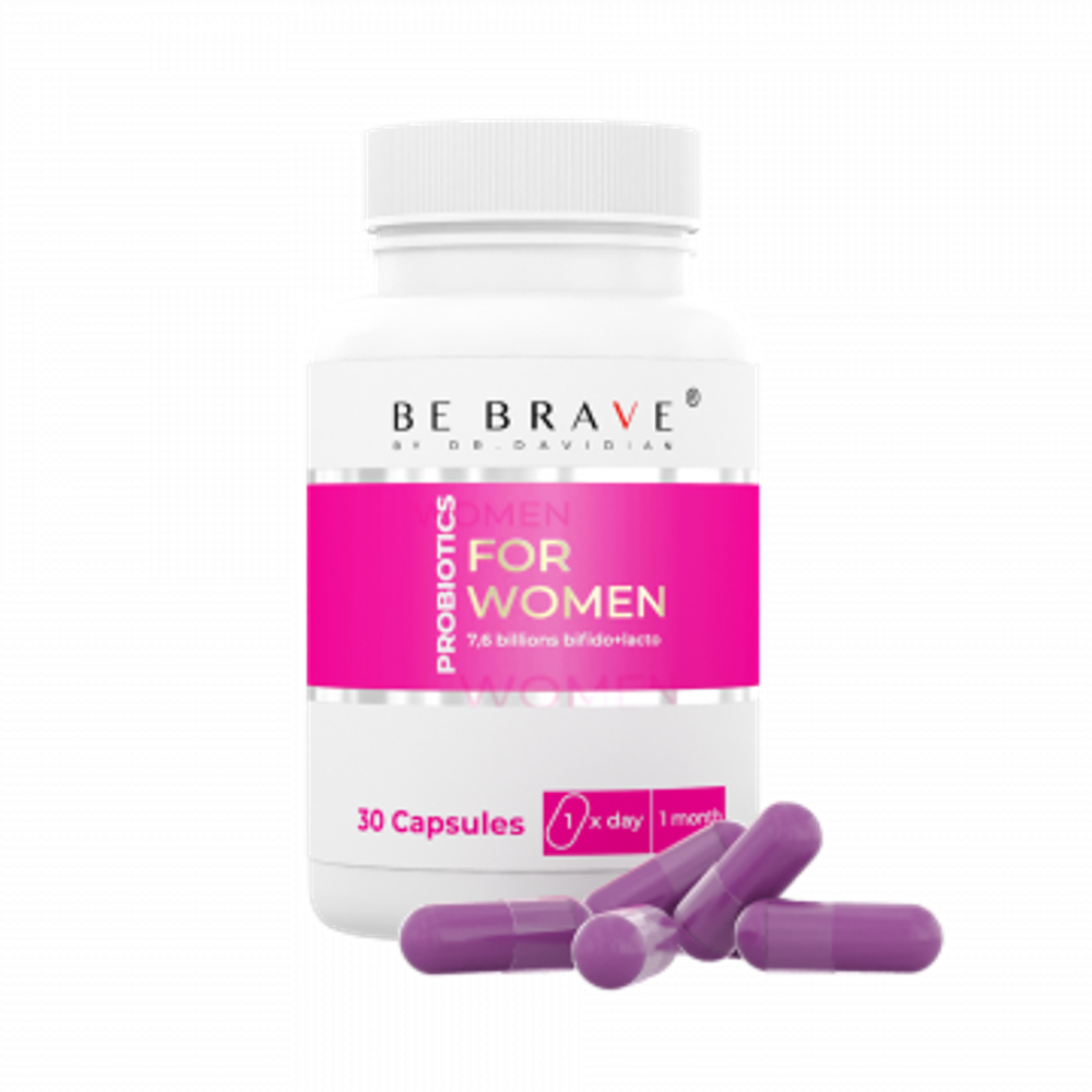 BE BRAVE Probiotics for women, БАД Пробиотики для женщин, 30 капсул.