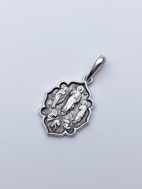 Образок из серебра/Частичное чернение/Подвижное ухо/Преображение