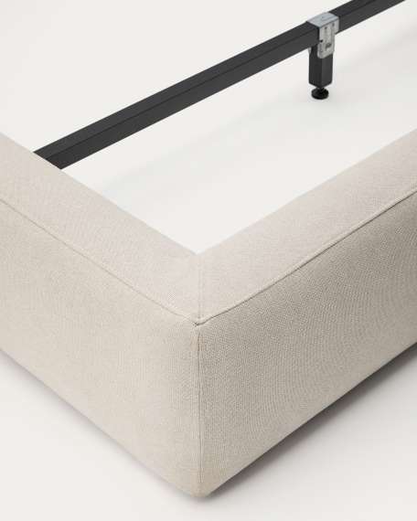 Кровать Blok бежевая со съемными чехлами под матрас 90х200 см