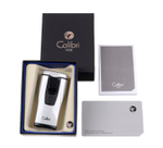 Зажигалка сигарная Colibri Monaco (тройное пламя), серебристый карбон
