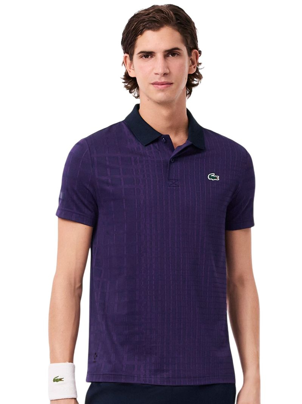 Теннисное поло Lacoste Tennis x Daniil Medvedev - navy blue/purple