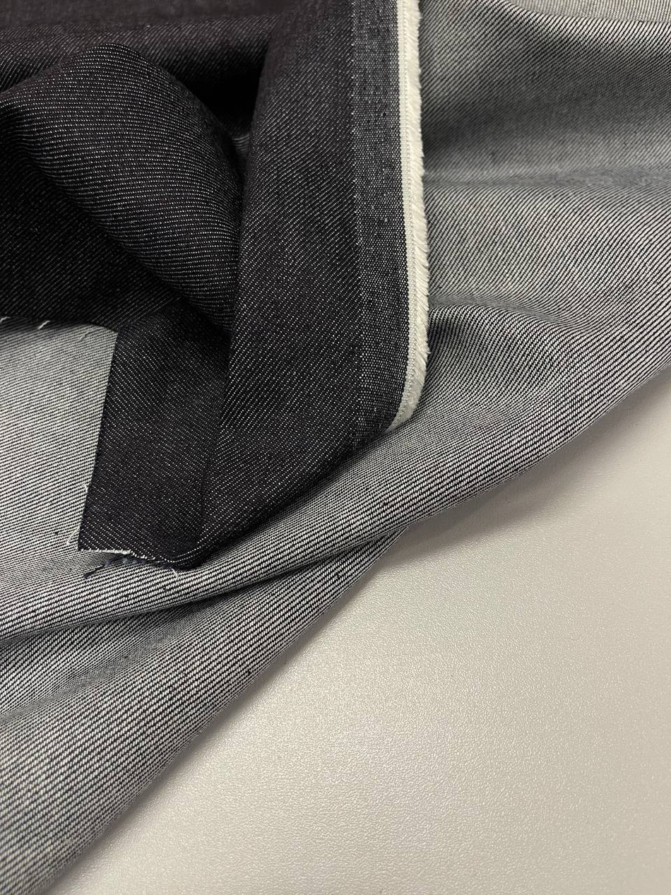 Костюмно-плательный хлопковый однотонный джинс (ACNE STUDIOS, 100%хлопок, Лунная ночь, 150, 340 гр/м2)