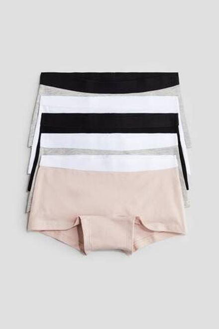 H&M Набор из пяти хлопковых трусиков, светло-серый