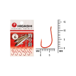 Крючок одинарный HIGASHI Umitanago ringed #0,5 Red