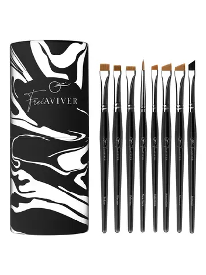 Набор кистей для бровей в тубе (8 шт) FreiAVIVER черный