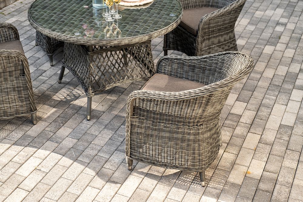 "Равенна" обеденная группа плетеная, цвет графит