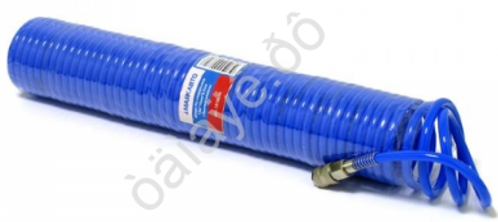 Шланг спиральный продува (PU) 15м*10мм*6,5мм с быстросъемами МаякАвто 151065м