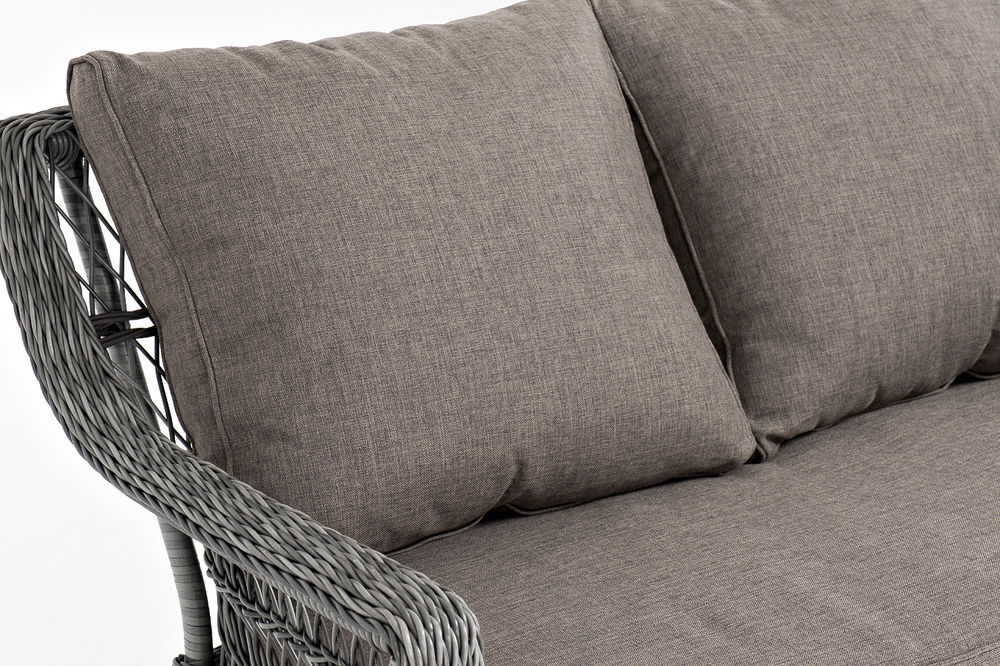 "Гранд Латте" диван трехместный из искусственного ротанга, цвет графит