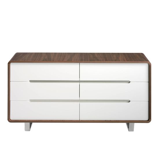 Комод из орехового дерева с белыми ящиками 136-C /7106